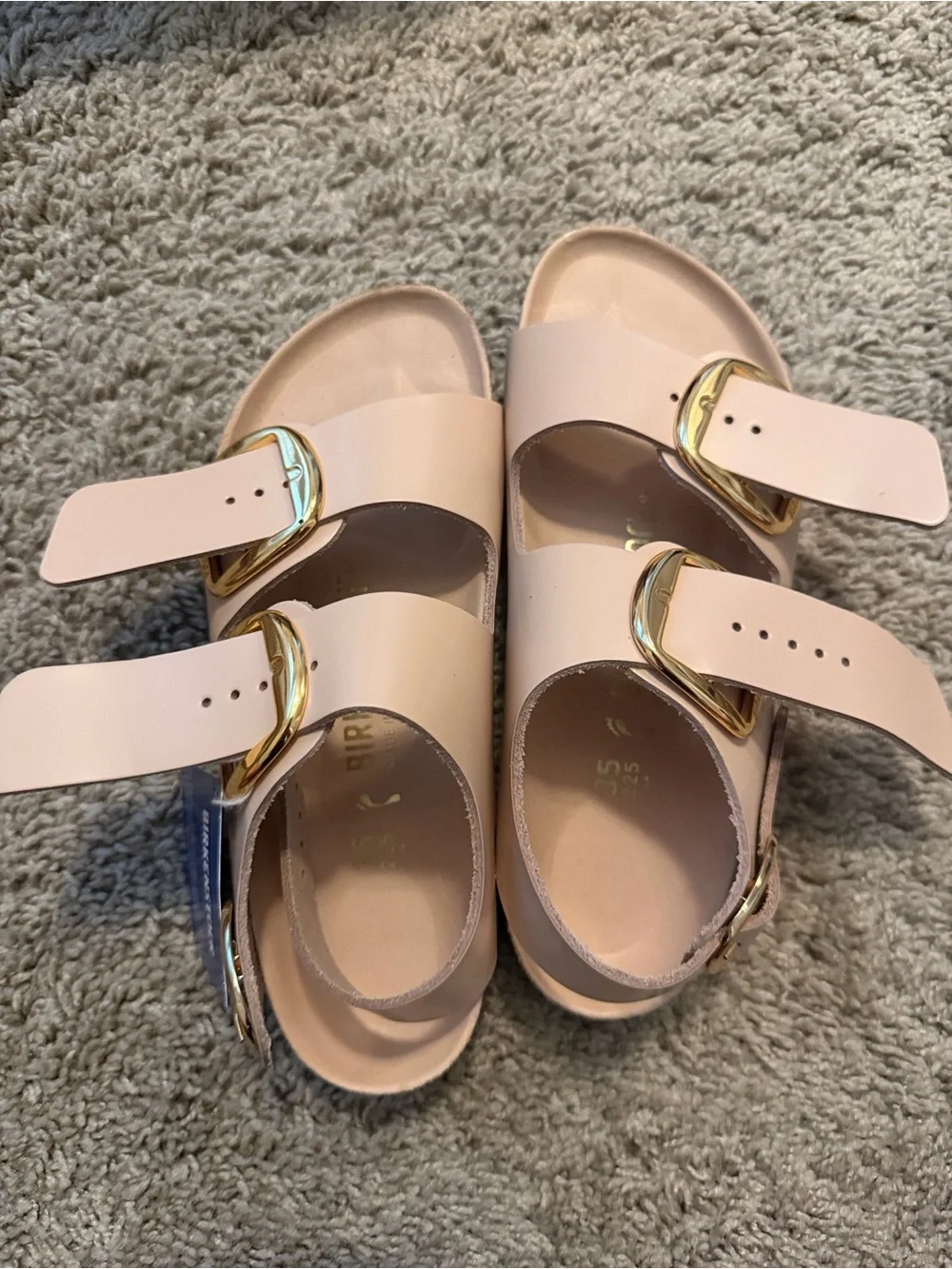 Birkenstock Kids Milano Big Buckle Sandals in Beige